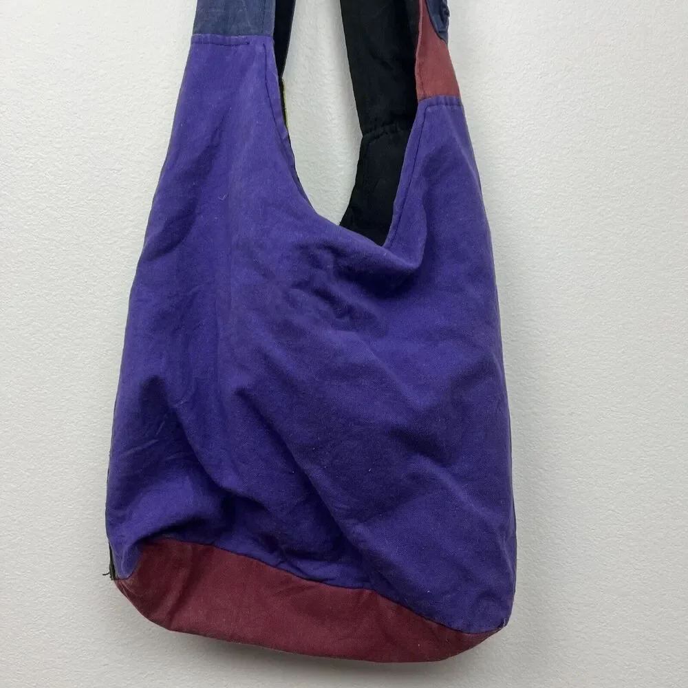 Hobo Style Multi-Colored Distressed 100% Cotton Bags Hand Made In Nepal